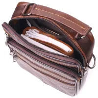 Сумка Vintage Чоловіча з натуральної шкіри Коричнева (21275) - Зображення 6