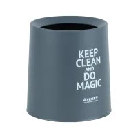 Корзина для бумаг Axent Настольный контейнер для мусора, круглый, серый (2131-03-A) - Изображение 2