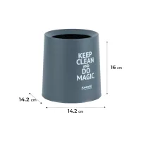 Корзина для бумаг Axent Настольный контейнер для мусора, круглый, серый (2131-03-A) - Изображение 3