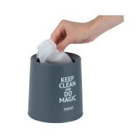 Корзина для бумаг Axent Настольный контейнер для мусора, круглый, серый (2131-03-A) - Изображение 4