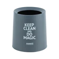 Корзина для бумаг Axent Настольный контейнер для мусора, круглый, серый (2131-03-A) - Изображение 1