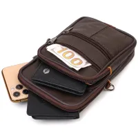 Сумка Vintage На пояс з натуральної шкіри Коричнева (21482) - Зображення 7