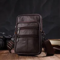 Сумка Vintage На пояс з натуральної шкіри Коричнева (21482) - Зображення 8