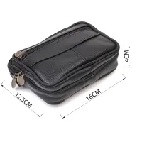 Сумка Vintage Горизонтальна поясна з натуральної шкіри Чорна (21485) - Изображение 3