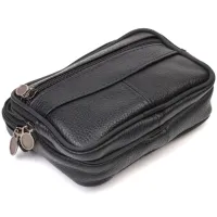 Сумка Vintage Горизонтальна поясна з натуральної шкіри Чорна (21485) - Изображение 5