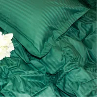 Постільна білизна MirSon SatinStripe 30-0017Green 200х220 Євро (2200005254097) - Зображення 5