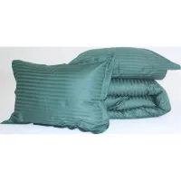 Постільна білизна MirSon SatinStripe 30-0017Green 200х220 Євро (2200005254097) - Зображення 9