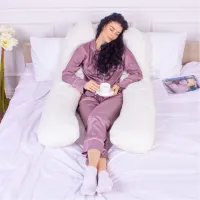 Подушка MirSon для вагітних і відпочинку Eco Line №8015 U-подібна Creamy (2200006178392) - 6