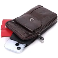 Сумка Vintage Чоловіча на пояс з натуральної шкіри Коричнева (22141) - Зображення 5