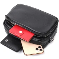 Сумка Vintage Компактна жіноча крос-боді з натуральної шкіри Чорна (22294) - Изображение 8