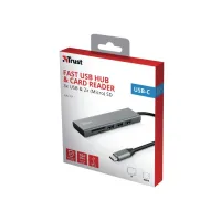 Концентратор Trust HALYX FAST 3USB+CARD READER USB-C ALUMINIUM (24191_TRUST) - 12