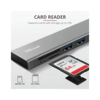 Концентратор Trust HALYX FAST 3USB+CARD READER USB-C ALUMINIUM (24191_TRUST) - 7