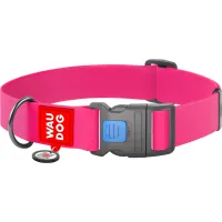 Нашийник для тварин WAUDOG Waterproof з QR паспортом пластиковий фастекс XXL рожевий (25117) - 1