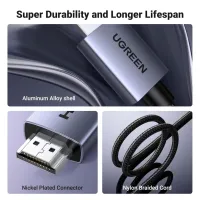Кабель мультимедійний HDMI M to HDMI M 1.0m V2.0 4K60Hz HD153 black Ugreen (25297) - 5