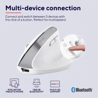 Мишка Trust Bayo+ Ergonomic Wireless/Bluetooth White (25399) - Зображення 10