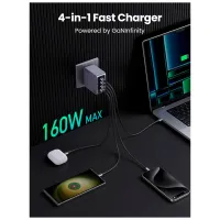 Зарядний пристрій Ugreen 4xUSB 160W (3xUSB-C + USB-A) Gan Nexode Pro X763 (25877) - Зображення 7