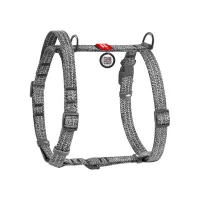 Шлей для собак WAUDOG Н-образная Re-cotton с QR паспортом, светоотражающая S серая (259111) - Изображение 2