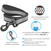 Повідець для собак WAUDOG Waterproof світловідбивний M Ш 20 мм Д 122 см сірий (260411) - 3