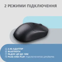 Мишка 2E MF218 Silent Wireless/Bluetooth Black (2E-MF218WBK) - 5
