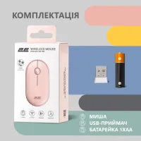 Мишка 2E MF300 Silent Wireless/Bluetooth Mallow Pink (2E-MF300WPN) - 7