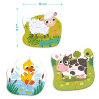 Пазл DoDo 3 в 1 Сільські тварини (300393) - 5
