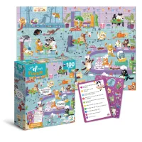 Пазл DoDo Шукай та знаходь Котяче кафе, 100 елементів (300667) - 2