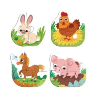 Пазл DoDo 4 в 1 Baby puzzle. Сільські тварини (300686) - 3