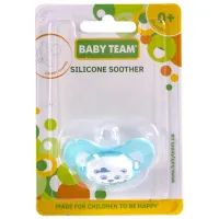 Пустушка Baby Team силіконова,класична, 0+ міс (3007_блакитний) - 3