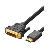 Кабель мультимедійний HDMI M to DVI M 1.0m HD106 black Ugreen (30116) - 1