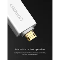 Перехідник OTG USB 2.0 AF to Micro 5P US195 white Ugreen (30529) - Зображення 3