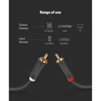 Кабель мультимедийный 2xRCA M to 2xRCA M 1.0m AV104 black Ugreen (30747) - Изображение 5