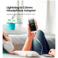 Перехідник Lightning to 3.5 mm 0.1m Headphone Jack Adapter Model US212 white Ugreen (30759) - Зображення 3