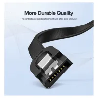 Кабель для передачі даних SATA 3 Data Cable 0.5m 90° corner US217 Black Ugreen (30797) - 3