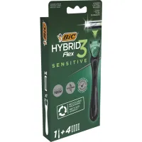 Бритва Bic Flex 3 Hybrid Sensitive з 4 змінними картриджами (3086123644977) - 2