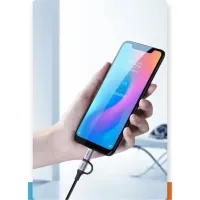 Дата кабель USB 2.0 AM to USB-C + Micro 5P 1.0m 3A US177 black Ugreen (30875) - 3