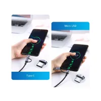 Дата кабель USB 2.0 AM to USB-C + Micro 5P 1.0m 3A US177 black Ugreen (30875) - 4