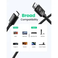 Кабель мультимедійний HDMI M to HDMI M 1.0m V2.0 4K Ugreen (30999) - 3