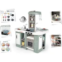 Ігровий набір Smoby Велика інтерактивна кухня Тефаль Студіо з ефектом кипіння 34 аксесуари М'ятно-сіра з білим (311053) - 2