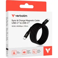 Дата кабель USB-C to USB-C 1.2m Magnetic 100W black Verbatim (31863) - 3
