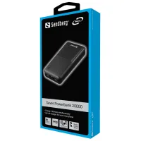 Батарея універсальна Sandberg 20000mAh, Saver, USB-C, Micro-USB, output: USB-A*2 Total 5V/2.4A (320-42) - 2