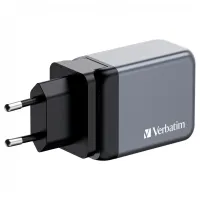 Зарядний пристрій Verbatim GaN 65 W 3 ports (2xUSB-C-65 W /USB-A -3.0) (32201) - 2