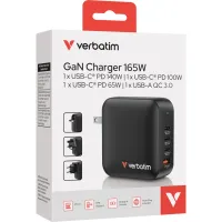 Зарядний пристрій Verbatim MiniGaN 165 W 4 ports (3xUSB-C/1xUSB-A) (32216) - 4