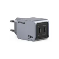 Зарядний пристрій Ugreen 2xUSB-C PD45W GaN X707 gray (35008) - Зображення 2