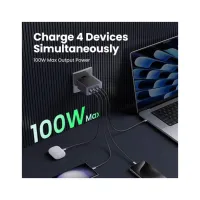 Зарядний пристрій Ugreen 4xUSB 100W (3xUSB-C+USB-A) Gan Nexode Fast Charger Grey X565 (35043) - 3