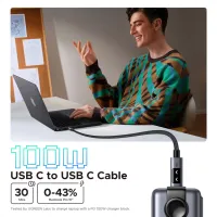 Дата кабель USB-C to USB-C 1.0m PD 100W L509 black Ugreen (35501) - Изображение 6