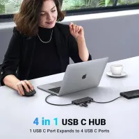 Концентратор Ugreen USB-C to 4xUSB-C 3.2 Gen2 10Gbps CM806 black (35584) - 4