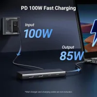 Концентратор Ugreen USB-C to 2xUSB 3.2 + 2xUSB-C 3.2 + 2xHDMI + DP 4K60Hz + PD 100W CM639 gray (35625) - Изображение 3