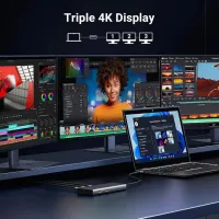 Концентратор Ugreen USB-C to 2xUSB 3.2 + 2xUSB-C 3.2 + 2xHDMI + DP 4K60Hz + PD 100W CM639 gray (35625) - Изображение 4