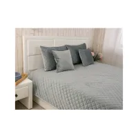 Покривало Руно двостороннє декоративне Velour Dark Grey ромб 150х220 см (360.55_Dark Grey ромб) - Зображення 2