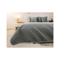 Покривало Руно двостороннє декоративне Velour Dark Grey ромб 150х220 см (360.55_Dark Grey ромб) - Зображення 4